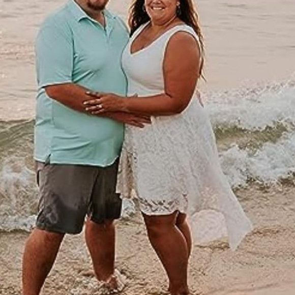 MUADRESS Women's Elegant Floral Lace Sleeveless Crew Neck Hi-Lo Cocktail Dress - Picture 5 of 14